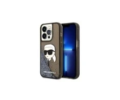 Apple iPhone 14 Pro Karl Lagerfeld dėklas Glitter NFT Karl Head (KLHCP14LLNKHCK) juodos spalvos