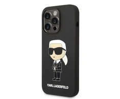 Apple iPhone 14 Pro Karl Lagerfeld dėklas Silicone Ikonik (KLHCP14LSNIKBCK) juodos spalvos