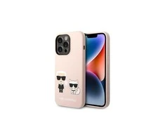 Apple iPhone 14 Pro Karl Lagerfeld dėklas silikoninis Karl &amp; Choupette Magsafe (KLHMP14LSSKCI) light rožinės spalvos