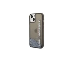 Apple iPhone 14 Pro Karl Lagerfeld dėklas Liquid Glitter Elong (KLHCP14LLCKVK) juodos spalvos