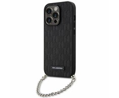 Karl Lagerfeld dėklas, skirtas iPhone 14 Pro Max 6,7 KLHCP14XSACKLHPK juodos spalvos kietas dėklas , skirtas Saffiano Mono Chain