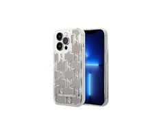 Apple iPhone 14 Pro Max Karl Lagerfeld dėklas Liquid Glitter Monogram (KLHCP14XLMNMS) sidabrinės spalvos
