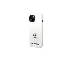 Karl Lagerfeld KLHMP14XSNCHBCH iPhone 14 Pro Max 6,7" kietas dėklas baltas Silicone Choupette MagSafe
