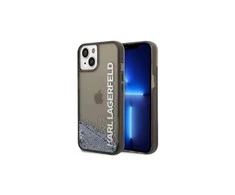Karl Lagerfeld Liquid Glitter Elong dėklas iPhone 14 Pro Max - juodas