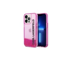 Apple iPhone 14 Pro Max Karl Lagerfeld dėklas Liquid Glitter Elong (KLHCP14XLCKVF) rožinės spalvos
