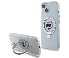 Karl Lagerfeld dėklas, skirtas iPhone 15 6,1 KLHMP15SHMRSCHH baltos spalvos HC Magsafe Ringstand CH