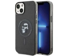 Apple iPhone 15 Plus Karl Lagerfeld dėklas Karl&amp;Choupette Glitter MagSafe (KLHMP15MHGKCNOK) juodos spalvos