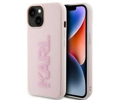Karl Lagerfeld dėklas, skirtas iPhone 15 Plus 6,7 KLHCP15M3DMBKCP rožinės spalvos HC 3D Logo Glitter