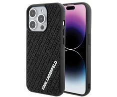 Apple iPhone 15 Pro Karl Lagerfeld dėklas 3D Rubber Multi Logo (KLHCP15L3DMKRLK) juodos spalvos