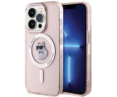 Apple iPhone 15 Pro Karl Lagerfeld dėklas IML Choupette MagSafe (KLHMP15LHFCCNOP) rožinės spalvos