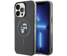 Karl Lagerfeld dėklas iPhone 15 Pro Max 6,7 KLHMP15XHGKCNOK juodas HC Magsafe IML KC Glitter