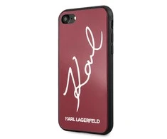 Karl Lagerfeld KLHCI8DLKSRE Apple iPhone 7/8SE 2020 / SE 2022 red kietas dėklas Signature Glitter