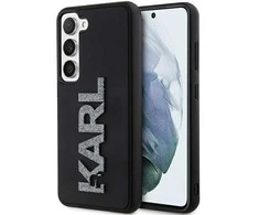 Samsung Galaxy S23 Plus Karl Lagerfeld dėklas 3D Rubber Glitter Logo (KLHCS23M3DMBKCK) juodos spalvos