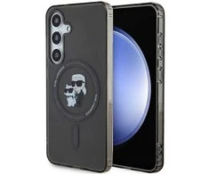 Samsung Galaxy S24 Karl Lagerfeld Dėklas IML Karl&amp;Choupette MagSafe (KLHMS24SHGKCNOK) juodos spalvos