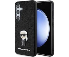 Dėklas Karl Lagerfeld Fixed Glitter Ikonik Logo Metal Pin - Samsung Galaxy S24+ Case juodas