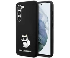 Karl Lagerfeld KLHCS24SSNCHBCK S24 S921 kietas dėklas juodos spalvos Silicone Choupette