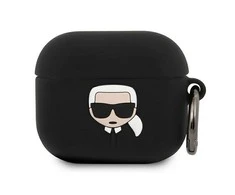 Karl Lagerfeld silikoninis Ikonik AirPods Cover skirta AirPods 3 - Juodas