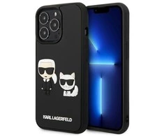 Dėklas Karl Lagerfeld KLHCP13L3DRKCK iPhone 13 Pro / 13 6.1" juodas/juodas hardcase Karl&amp;Choupette Ikonik 3D