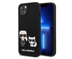 Karl Lagerfeld Slilicone Karl &amp; Choupette - dėklas skirtas Apple iPhone 13 Pro Juodas