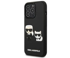 Dėklas Karl Lagerfeld KLHCP13L3DRKCK iPhone 13 Pro / 13 6.1" juodas/juodas hardcase Karl&amp;Choupette Ikonik 3D
