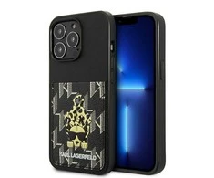 Apple iPhone 13 Pro Karl Lagerfeld dėklas Karlimals Cardslot (KLHCP13LCANCNK) juodos spalvos