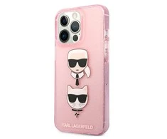 Karl Lagerfeld Case iPhone 13 / 13 Pro 6.1 KLHCP13LKCTUGLP kietas dėklas, rožinis blizgus Karl's – Choupette
