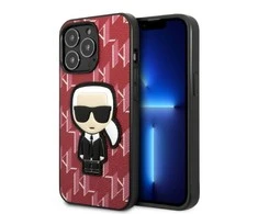 Apple iPhone 13 Pro Karl Lagerfeld dėklas Monogram Ikonik Patch raudonos spalvos