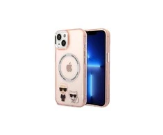 Apple iPhone 14 Pro Max Karl Lagerfeld dėklas Karl &amp; Choupette Aliuminio Magsafe (KLHMP14XHKCP) rožinės spalvos