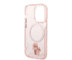 Karl Lagerfeld IML NFT Karl &amp; Choupette MagSafe - dėklas skirtas Apple iPhone 14 Pro Max Rožinė