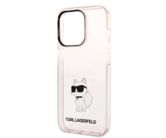 Apple iPhone 14 Pro Karl Lagerfeld dėklas Ikonik Choupette (KLHCP14LHNCHTCP) rožinės spalvos