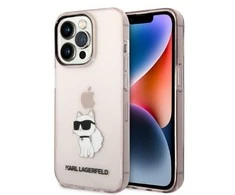 Apple iPhone 14 Pro Max Karl Lagerfeld dėklas Ikonik Choupette (KLHCP14XHNCHTCP) rožinės spalvos