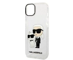 Dėklas Karl Lagerfeld KLHCP14MHNKCTGT IPHONE 14 PLUS / 15 PLUS 6.7 "TRANSPARENT HARDCASE GLITER KARL &amp; CHUPETTE