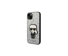 Apple iPhone 14 Pro Max Karl Lagerfeld dėklas Glitter Flakes Ikonik (KLHCP14XGFKPG) sidabrinės spalvos