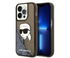 Apple iPhone 14 Pro Max Karl Lagerfeld dėklas Glitter NFT Karl Head (KLHCP14XLNKHCK) juodos spalvos