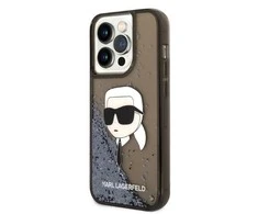 Apple iPhone 14 Pro Max Karl Lagerfeld dėklas Glitter NFT Karl Head (KLHCP14XLNKHCK) juodos spalvos
