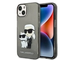 Karl Lagerfeld KLHCP14MHNKCTGK iPhone 14 Plus 6,7 colių juodas / Judas kietas dėklas IML GLIT NFT Karl&amp;Choupette