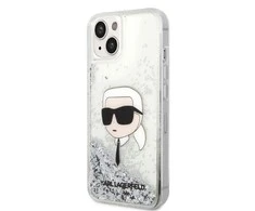 Apple iPhone 14 Pro Karl Lagerfeld dėklas Glitter Karl`s Head (KLHCP14LLNKHCH) sidabrinės spalvos