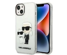 Dėklas Karl Lagerfeld KLHCP14MHNKCTGT IPHONE 14 PLUS / 15 PLUS 6.7 "TRANSPARENT HARDCASE GLITER KARL &amp; CHUPETTE