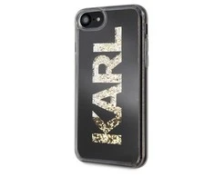 Dėklas Karl Lagerfeld Hard Case do iPhone 7/8 juoda/ Karl logo Glitter