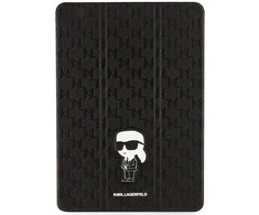 Karl Lagerfeld Saffiano Monogram Ikonik dėklas iPad 10.2" 2019 (7-osios kartos) su Folio Magnet ištisiniu dangteliu - Juodas