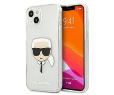 Dėklas Karl Lagerfeld HARDCASE KLHCP13SKHTUGLS IPHONE 13 MINI GLITTER KARL'S HEAD Sidabrinis