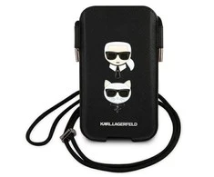 Karl Lagerfeld krepšys 6,1" dėklas Saffiano Ikonik Karl&amp;Choupette Head (KLHCP12MOPHKCK) juodos spalvos