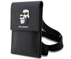 Krepšys Karl Lagerfeld Saffiano Karl & Choupette Head (KLWBSAKCPMK) juodos spalvos
