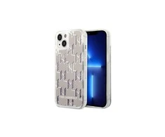 Apple iPhone 14 Plus Karl Lagerfeld dėklas Liquid Glitter Monogram sidabrinės spalvos