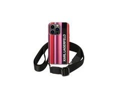 Apple iPhone 14 Pro Karl Lagerfeld dėklas Color Stripes Strap rožinės spalvos