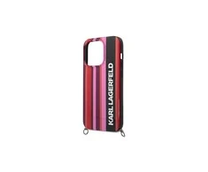Dėklas Karl Lagerfeld KLHCP14LSTSTP Apple iPhone 14 Pro 6,1″ hardcase rožinės spalvos Color Stripes Strap