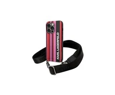 Apple iPhone 14 Pro Max Karl Lagerfeld dėklas Color Stripes Strap rožinės spalvos