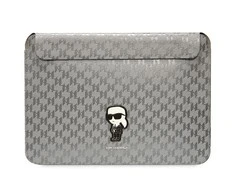 Nešiojamo kompiuterio dėklas 14" Karl Lagerfeld Saffiano Monogram Ikonik (KLCS14SAKHPKG) sidabrinės spalvos