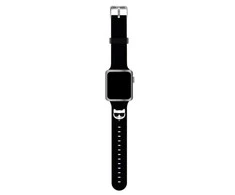 Išmaniojo laikrodžio Apple 4/5/6/7/SE Karl Lagerfel silikoninis dirželis, Juodos spalvos, 42/44/45mm