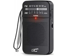 Lamex LTC portable pocket radio LEGA, AM/FM, mini jack, juodas